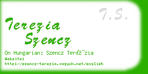 terezia szencz business card